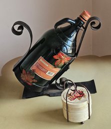 Large Bottle Stand And Coasters