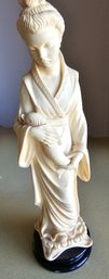 Artist A. Giannelli Alabaster Girl With Fish