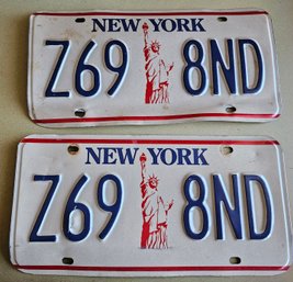NY License Plates  - Z69-8ND - 1 Has Bends