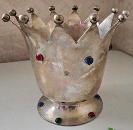 Silver Jeweled Crown - Ice Bucket, Pail, Planter