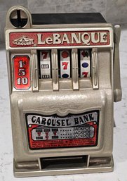 Carousel Le Banque One Armed Bandit Bank - Lever Works And Wheels Spin