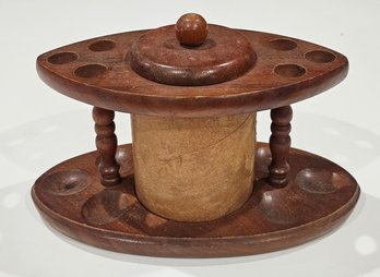 Old Pipe Stand And Tobacco Box