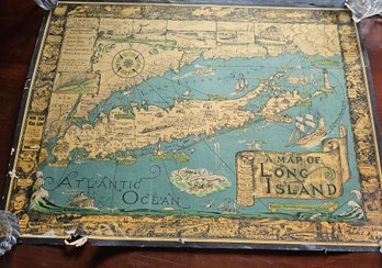 Awesome 1961 Map Of Long Island - 27x20