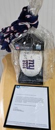 NY Giants Autographed Football With Authenticity Letter