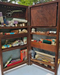 #81 - Sewing Cabinet And Contents