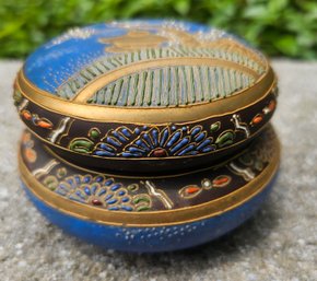 #164 - Antique Chinese Trinket Box- Blue