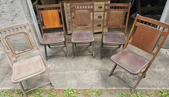 #244 - 4 Wooden Folding Chairs