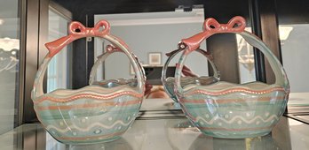 #45 - 2 Ceramic Easter Baskets