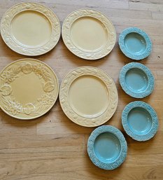 #130 - Green & Yellow Dishes - Some Glaze Crackle