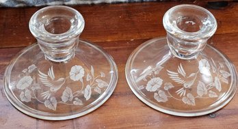 #3 - Avon French Crystal Hummingbird Candle Holders