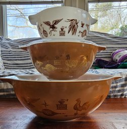 #13 - Pyrex Early American Cinderella Nesting Bowls Set Of 3