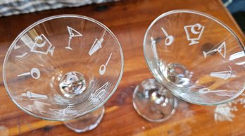 #23 - 2 Barware Martini Glasses