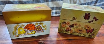 #47 - 2 Metal Vintage Recipe Boxes