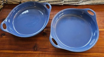 #106 - 2 -  Corningware Creations 10' 2 Handled Baking Dishes