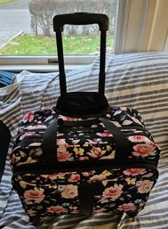 #110 - Rolling Floral Suitcase/Organizer