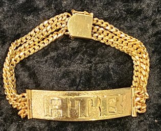 Mens 14k Gold Chain Bracelet- 49.1g - Initials ATB