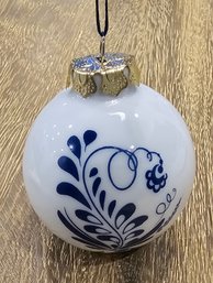 #75 - Blue & White Porcelain Ornament - 1 Of 2 - V