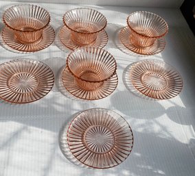 #64 - Pink Depression Glass Queen Mary Pattern
