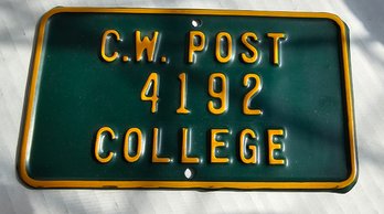 #68 - C W Post License Plate