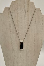D - 16' Sterling Silver & Onyx Necklace