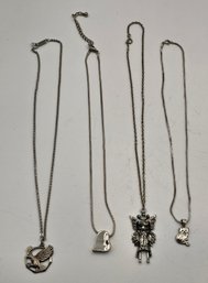 F - 4 Necklaces  - Cat Chain Marked 925