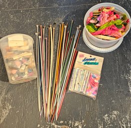 #72 - Knitting Needles,, Embroidery Floss, Buttons
