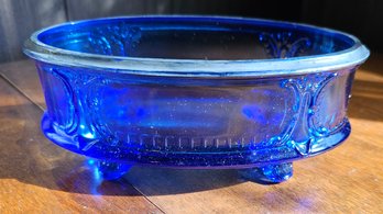 #101 - Oval Cobalt Blue Footed Dish