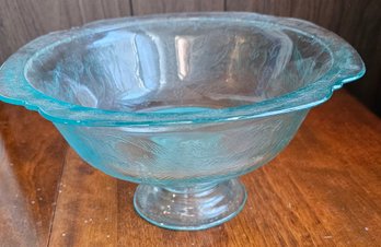 #143 - Indiana Glass Recollection Teal Footed Bowl