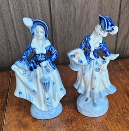 #152 - 2 Blue & White Occupied Japan Figures