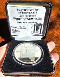 #166 - 1oz .999 Silver Coin - Spirit Of NY B2 Stealth Bomber