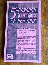 #102 - 1962 - 5 Borough Street Guide Of NY