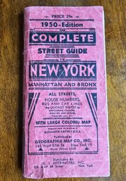 #104 - 1950 Complete Street Guide To NY Manhattan And Bronx