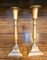 #66 - Pair Of Brass Candlestick Holders