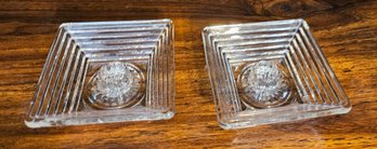 #70 - 1930s Anchor Hocking Manhattan Candle Holders