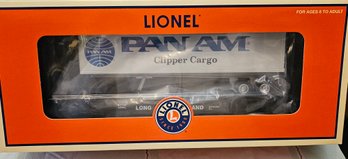 #129 - Lionel Long Island Flatcar W/pan Am Trailer 6-52341