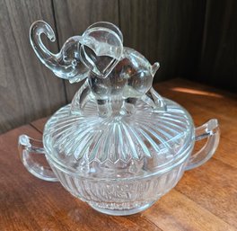 #8 - Jeannette Glass - Elephant Topped Candy Dish