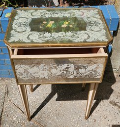 #121 - Mirrored Side Table With Drawer