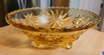 #195 - 3 Footed Amber Bowl