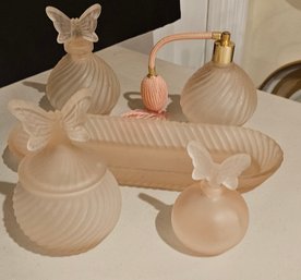 #215 - Pink Frosted Dresser Set