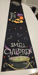 #16 - Brand New Halloween Table Runner- I Smell Children - 13 X 72