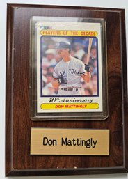 1990 Don Mattingly Fleer Card Plaque  -J