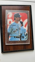 1980s Don Mattingly Card Plaque 4x6 -J