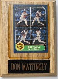 1986 Don Mattingly Card On Plaque  4x6 -J