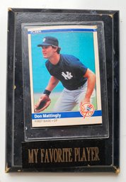 1984 Don Mattingly Card On Plaque -J