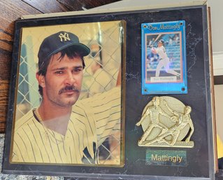 12 X 15 Don Mattingly Photo And Card Plaque  -J