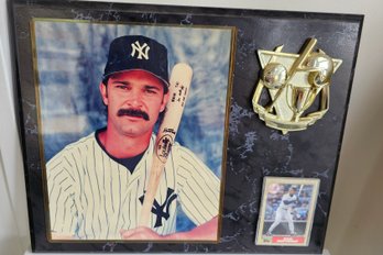 12 X 15 Don Mattingly Photo And Card Plaque Topps -J