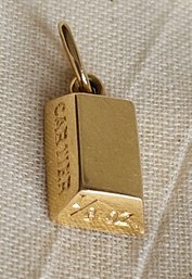 Vintage Cartier 1/8 Oz 18k Yellow Gold Ingot Pendant -J