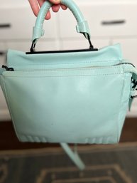 3.1 Leather Phillip Lim Robins Egg Blue Purse Handbag With Matte Black Hardware - JS