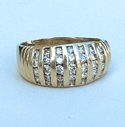 Vintage Mens 14k Gold & Diamond Ring  Size 10.5 - V