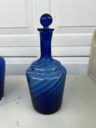 Optic Swirl Cobaltblue Decanter -JV